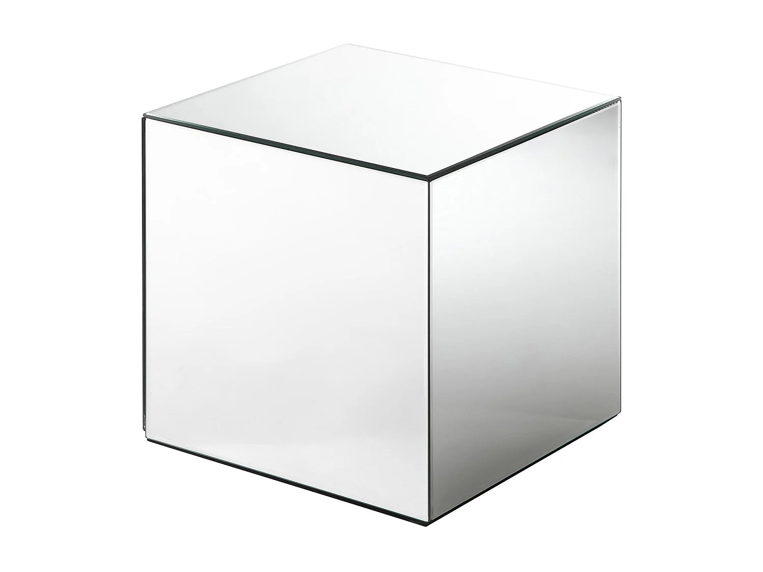 Bout de canapé cube en miroir argent – CUBANE