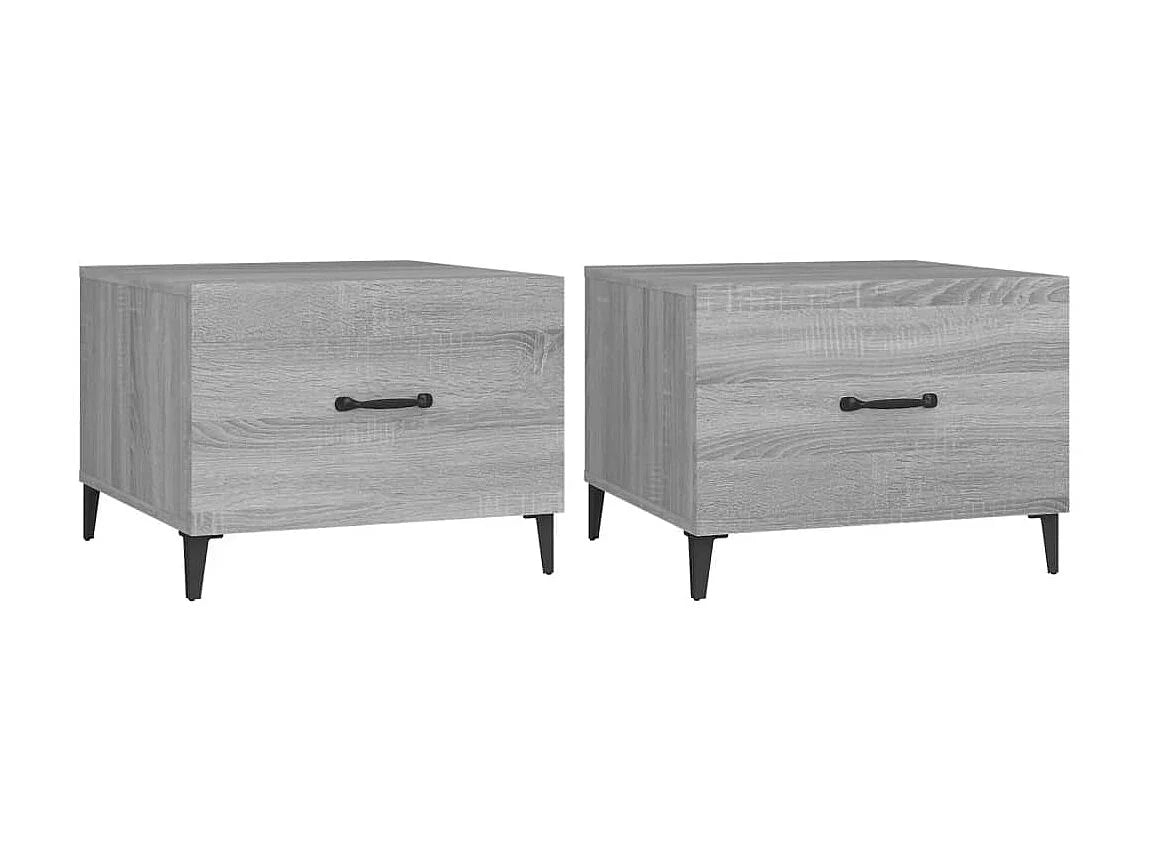 Bout de canapé métal sonoma gris lot de 2 – GRAVEN