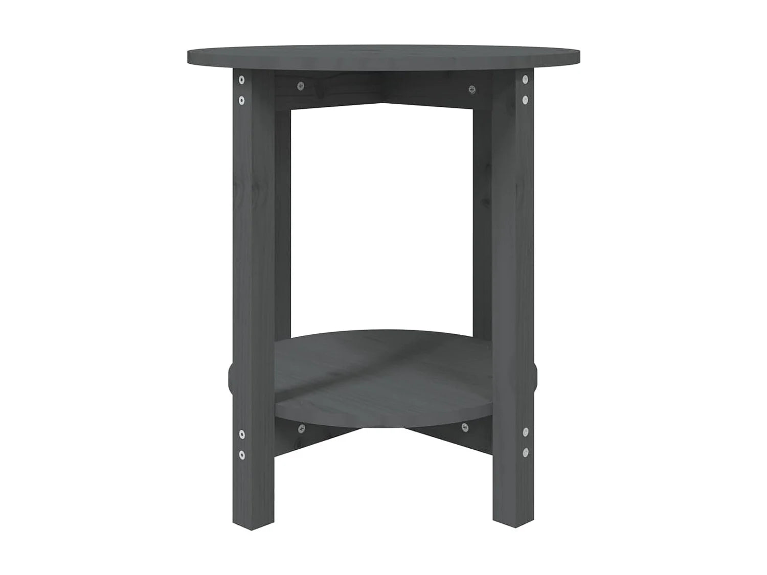 Bout de canapé rond en pin massif gris – PINNO