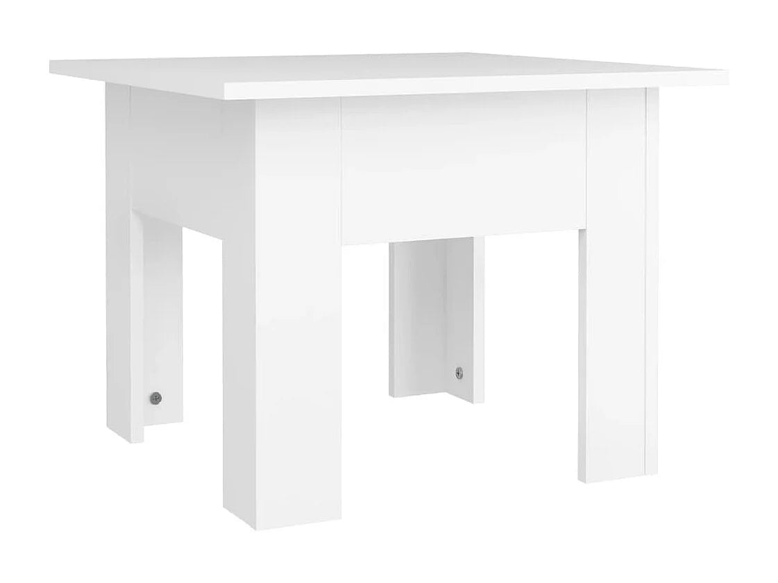 Bout de canapé carré blanc bois moderne – LUMIO