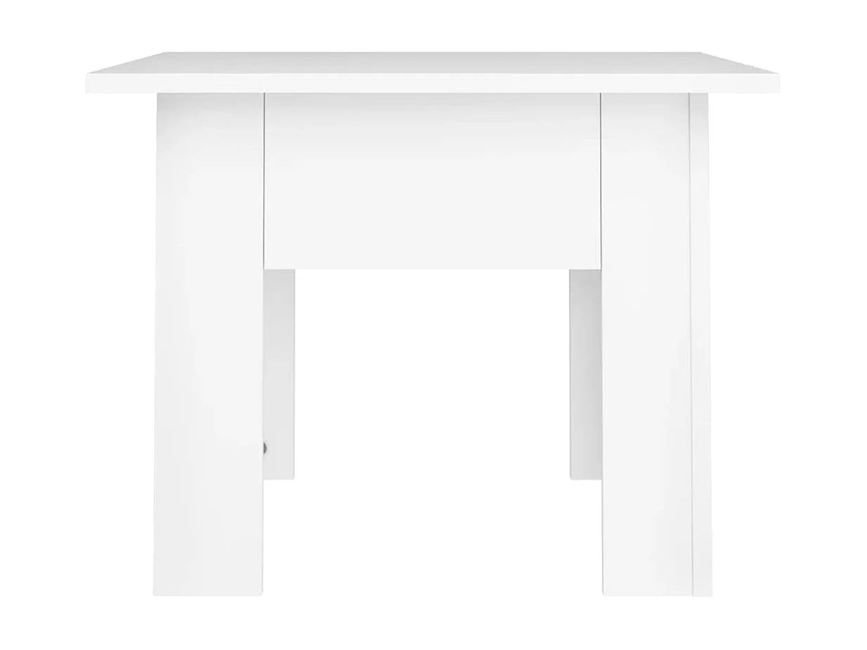Bout de canapé carré blanc bois moderne – LUMIO