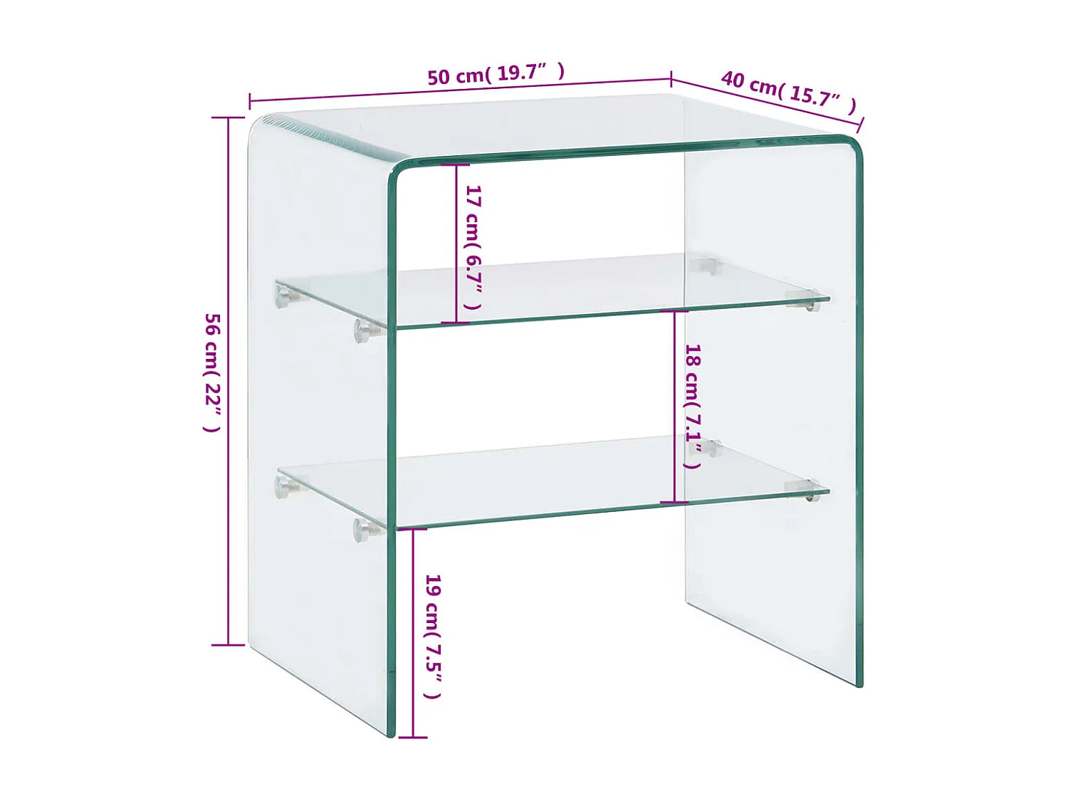 Bout de canapé en verre trempé transparent – CRISTÉO
