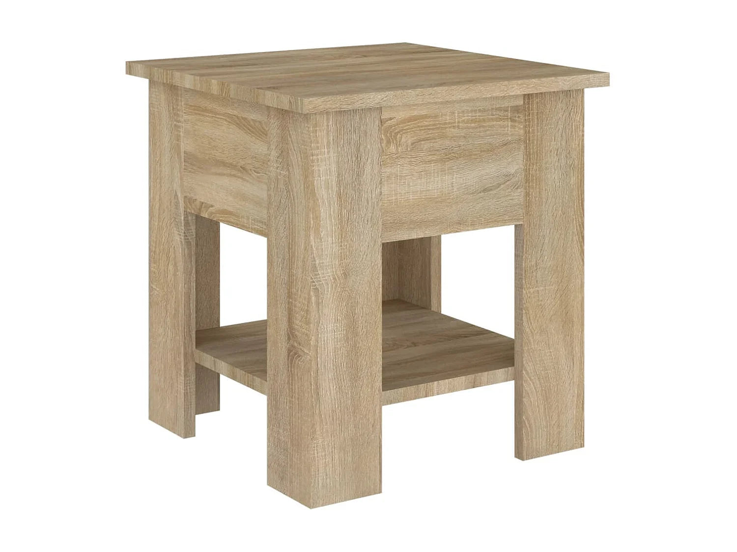 Bout de canapé en chêne sonoma avec étagère – SEVRA