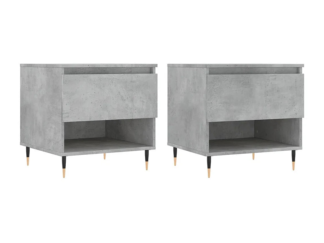 Lot de 2 bouts de canapé gris béton avec tiroir – CEMVA