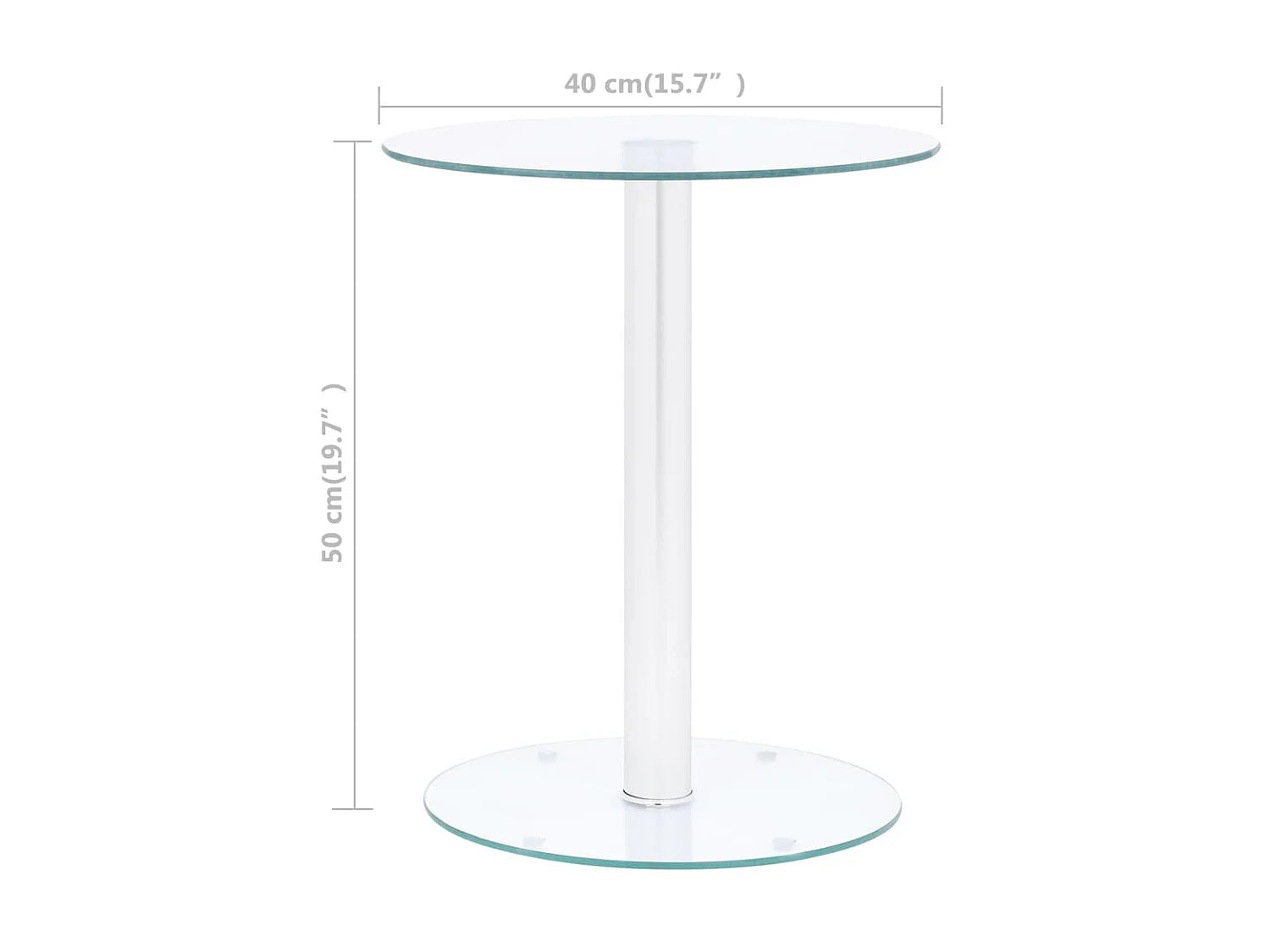 Bout de canapé rond en verre trempé transparent – CLEO