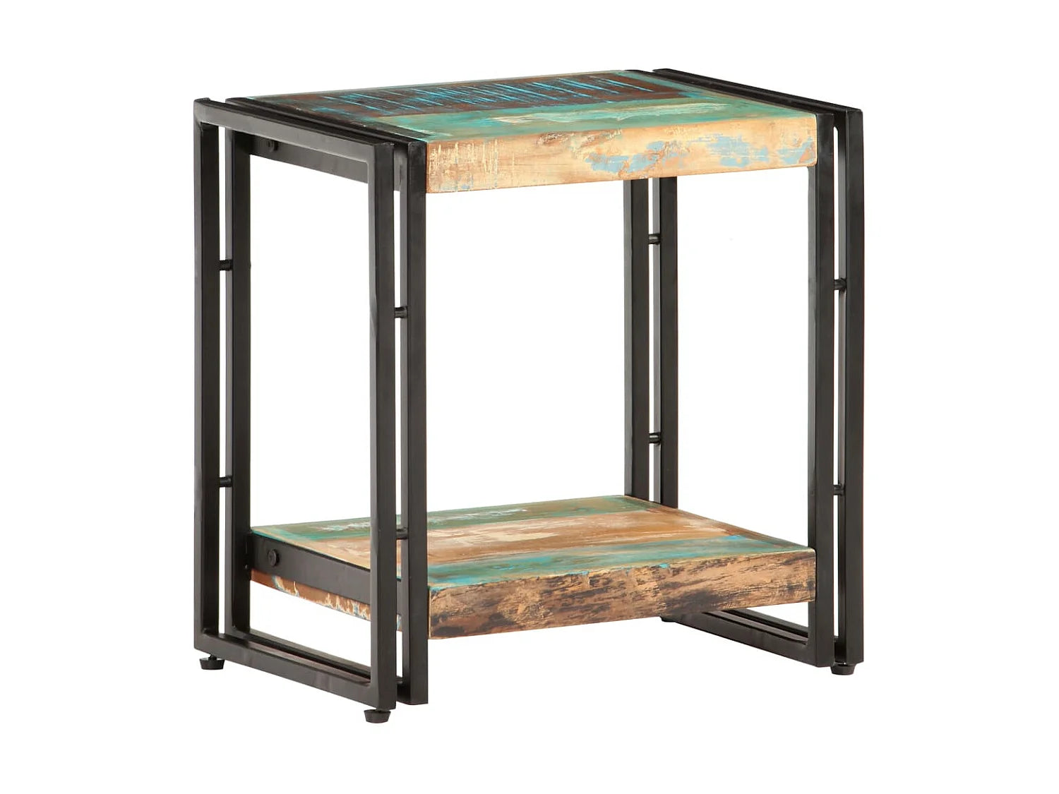 Bout de canapé bois de récupération avec étagère – VARGAS
