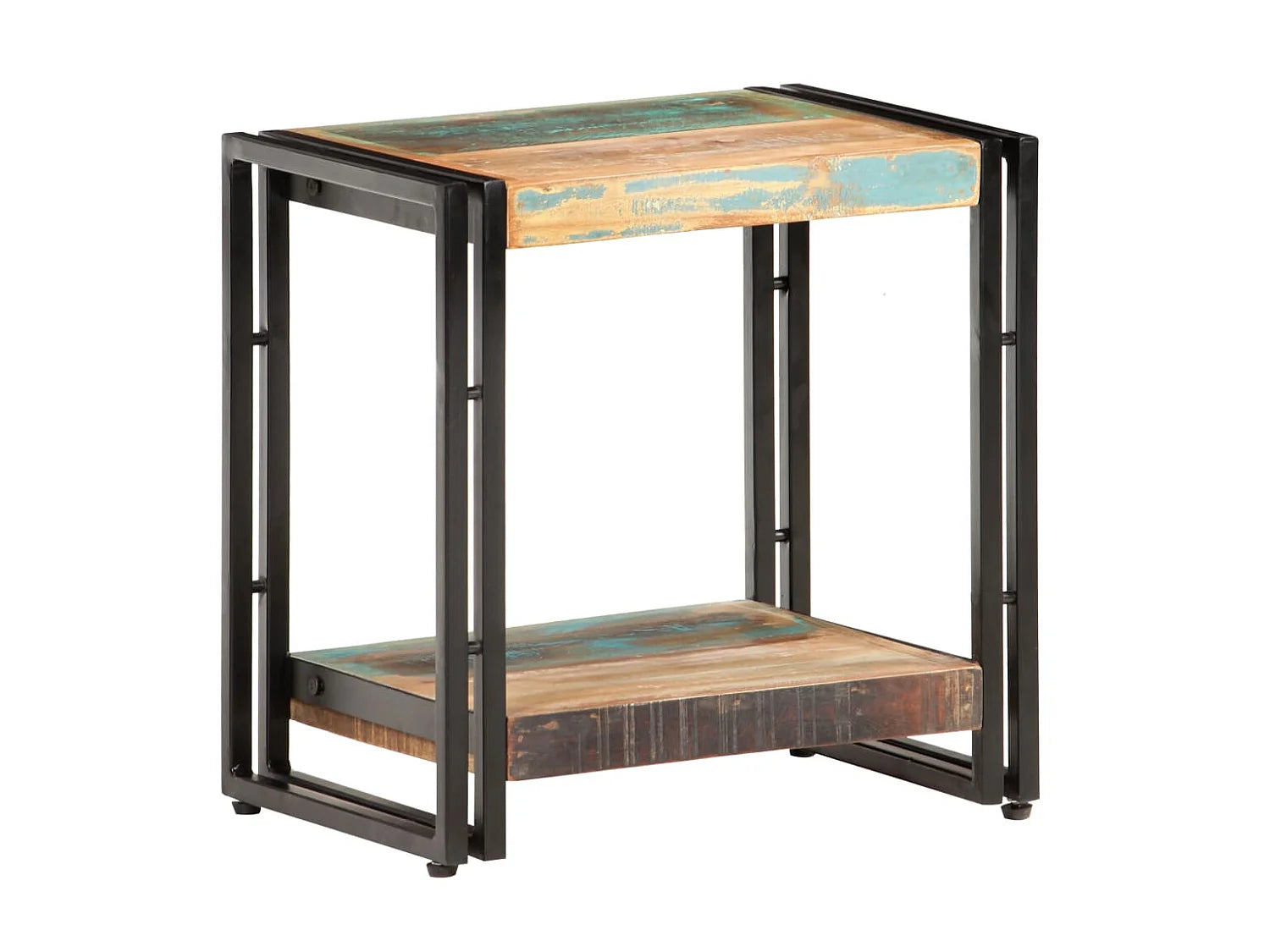 Bout de canapé bois de récupération avec étagère – VARGAS