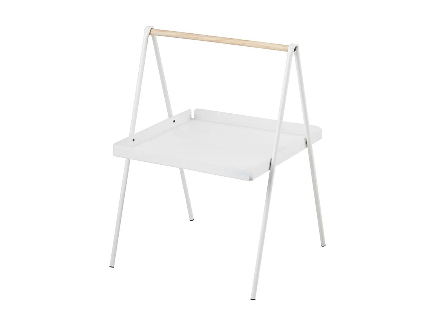 Bout de canapé en métal blanc et bois scandinave – NORVI