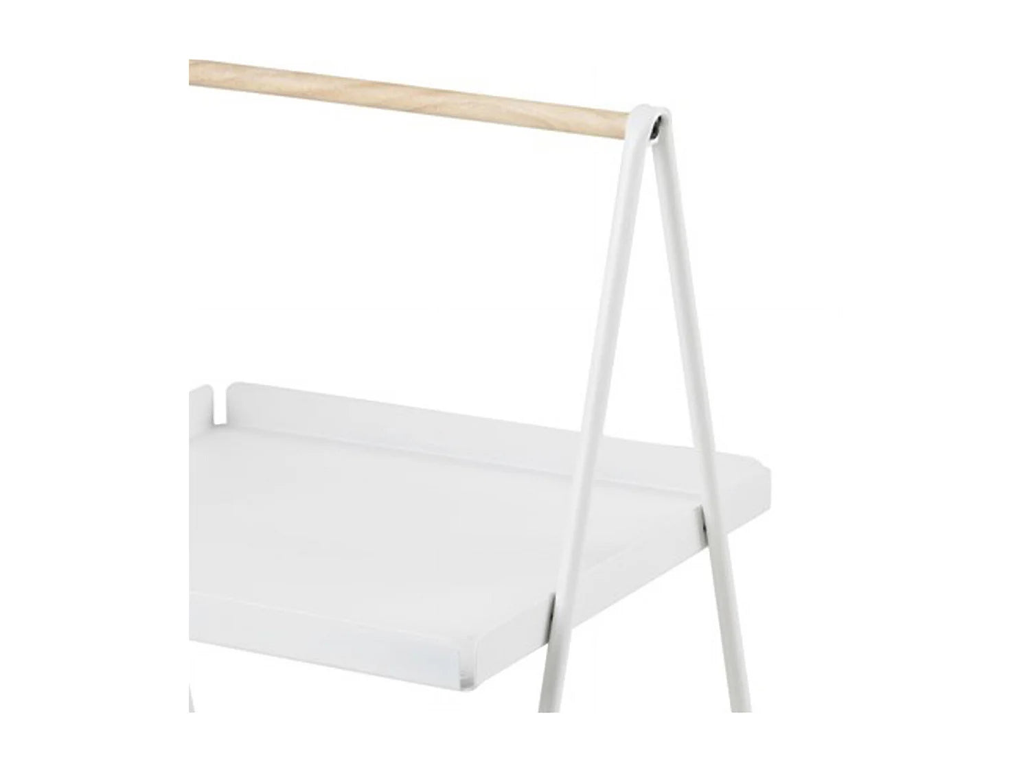 Bout de canapé en métal blanc et bois scandinave – NORVI