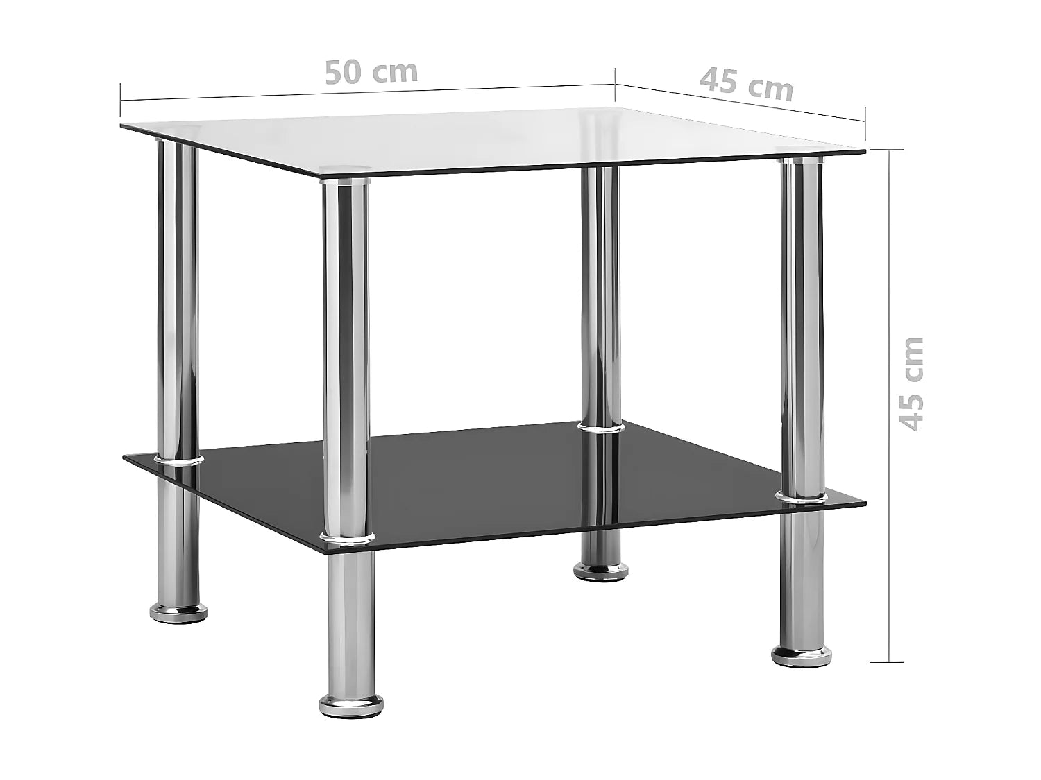 Bout de canapé en verre trempé transparent – LIORA