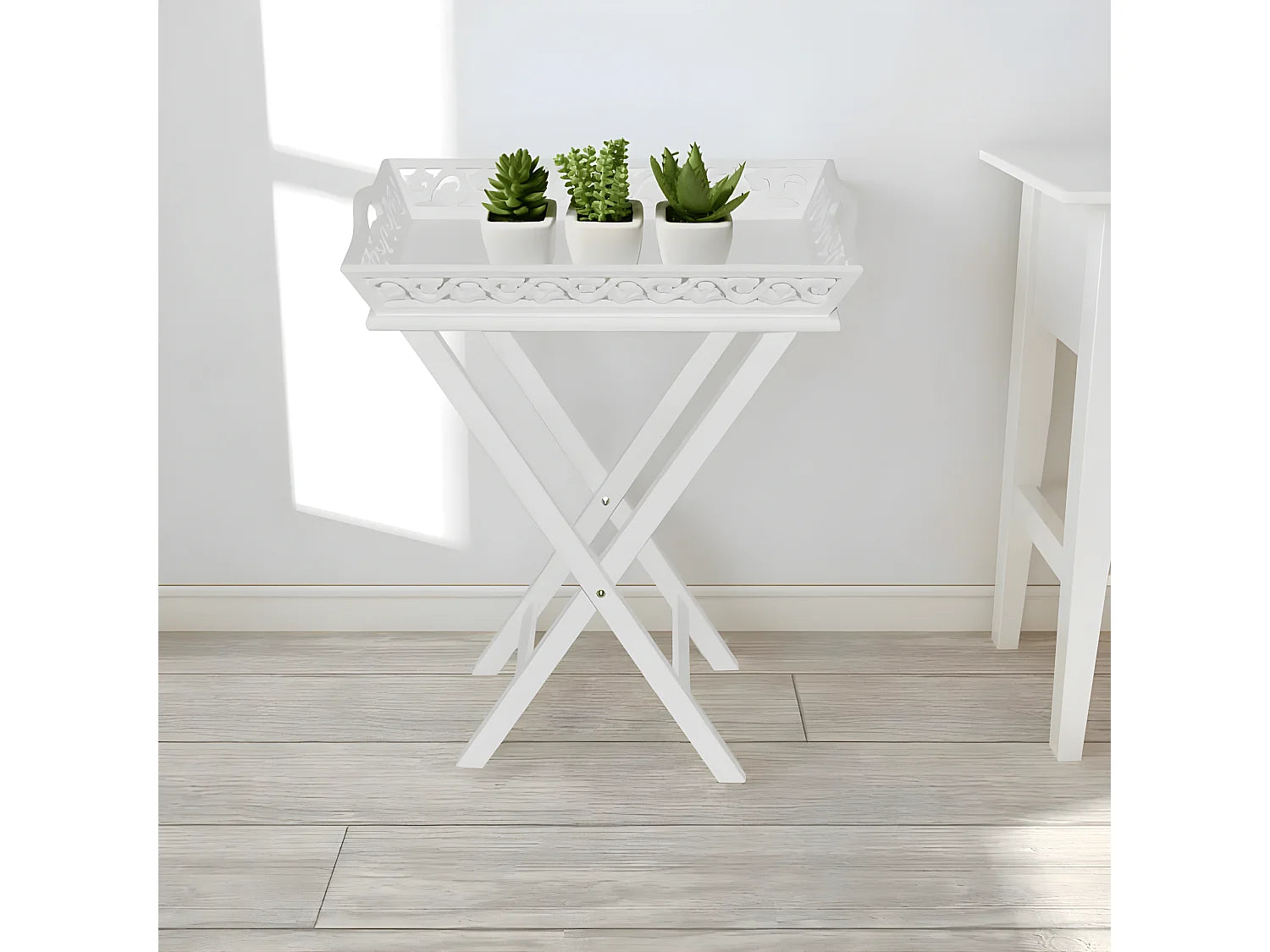Bout de canapé haut en bois blanc – CALANQUE