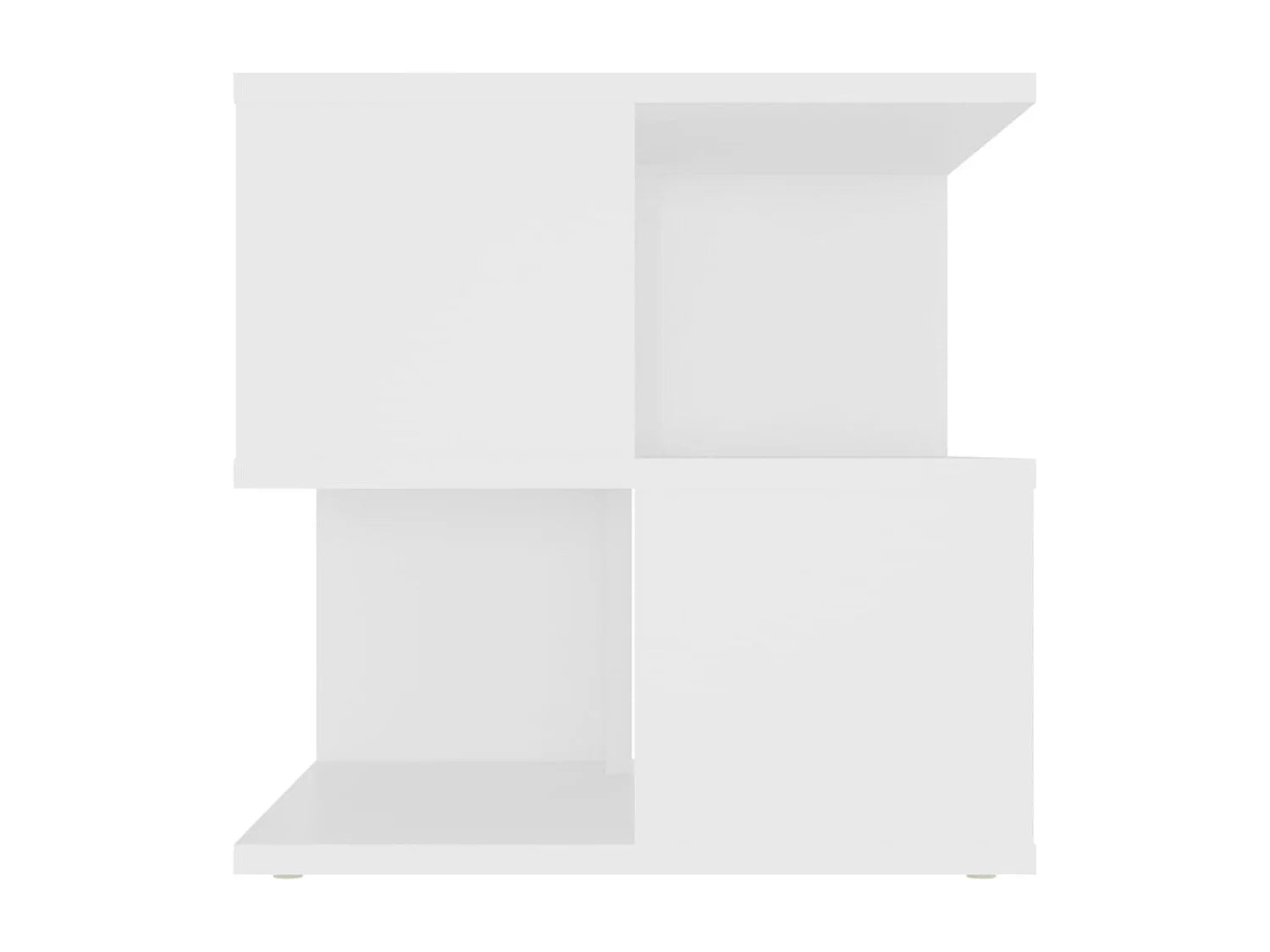 Bout de canapé cube blanc deux étagères – CUBINA