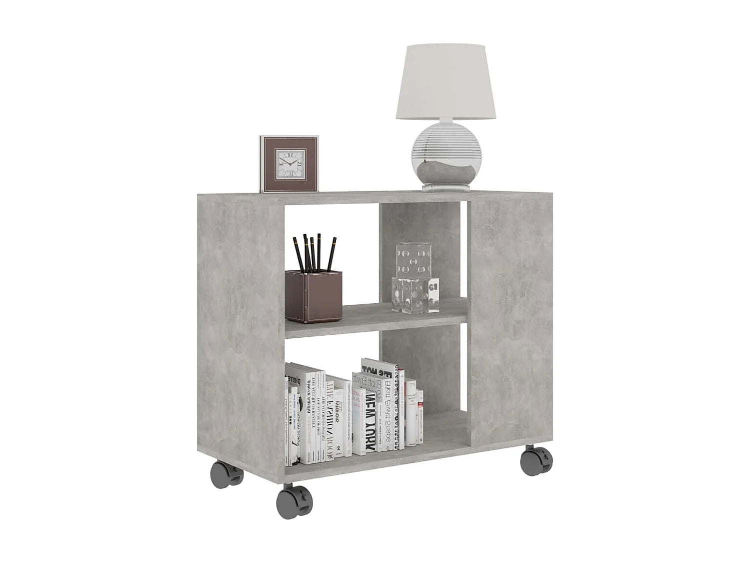 Bout de canapé gris béton sur roulettes – CEMENTA