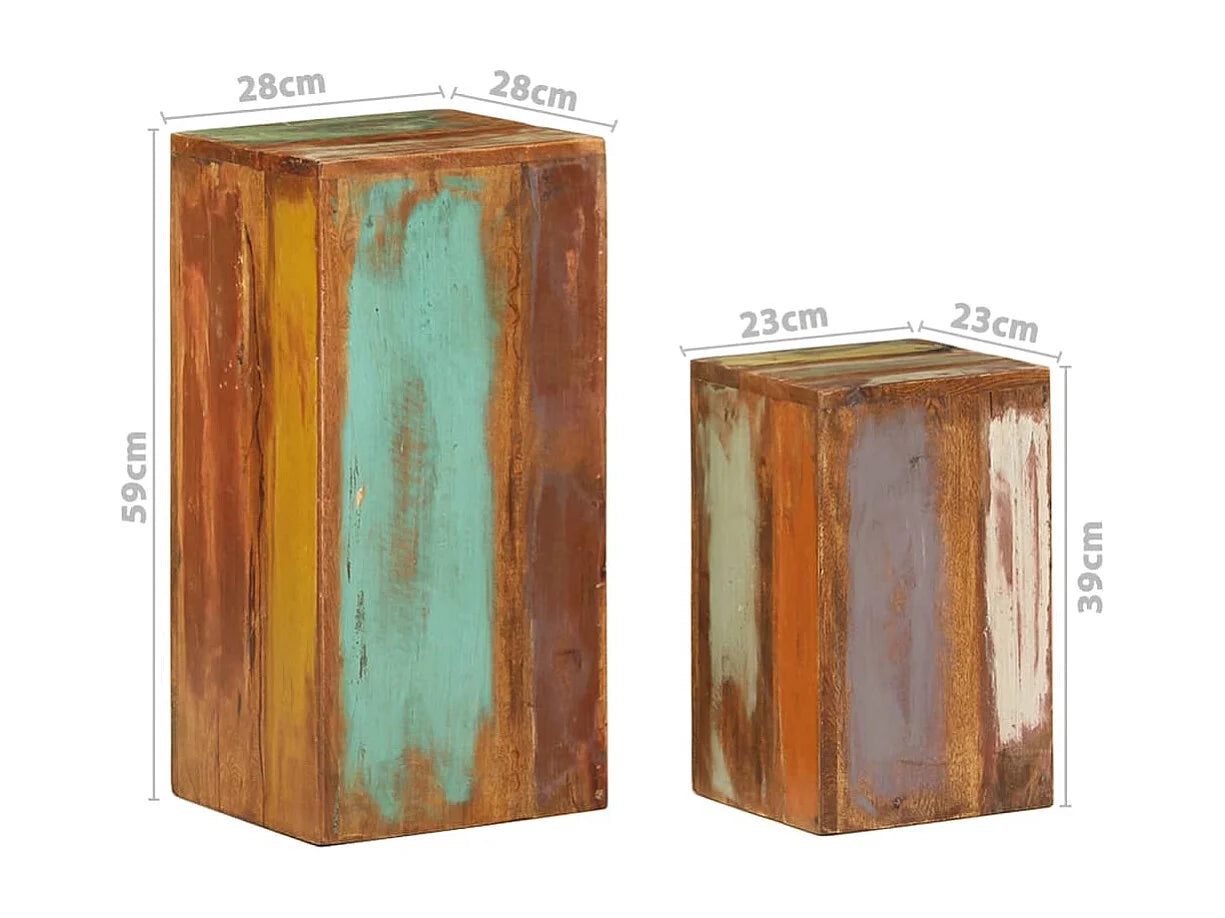 Lot de 2 bouts de canapé en bois recyclé massif – KALEO