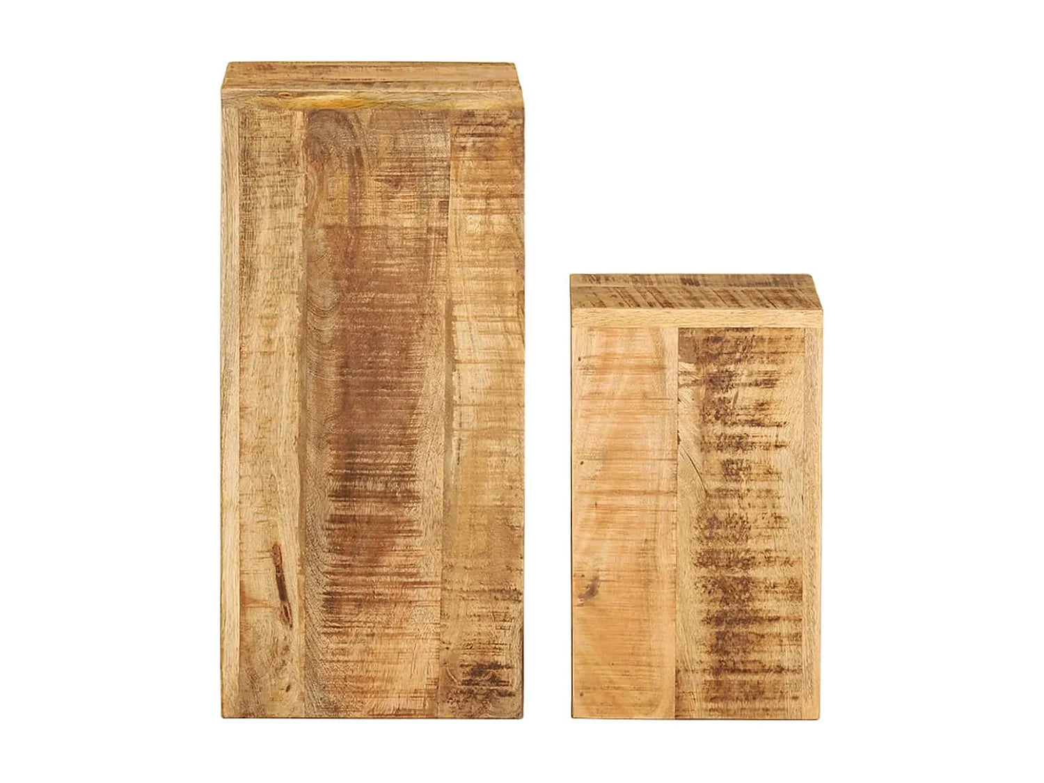 Bout de canapé manguier massif lot de 2 marron – DASTAN