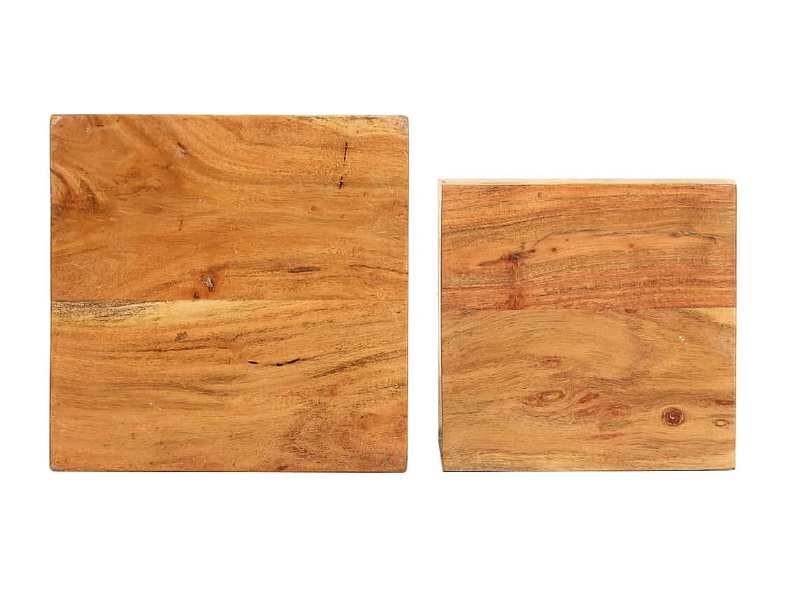 Bout de canapé acacia massif lot de 2 marron – ASHWAN