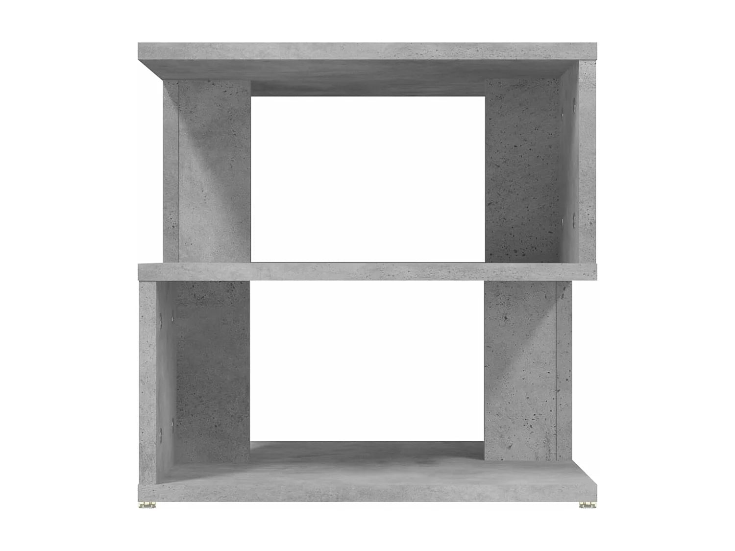 Bout de canapé cube effet béton gris à étagères – BRUTO