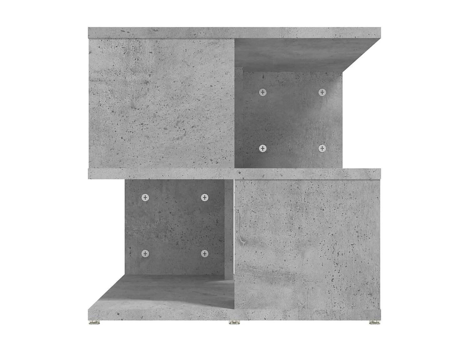 Bout de canapé cube effet béton gris à étagères – BRUTO