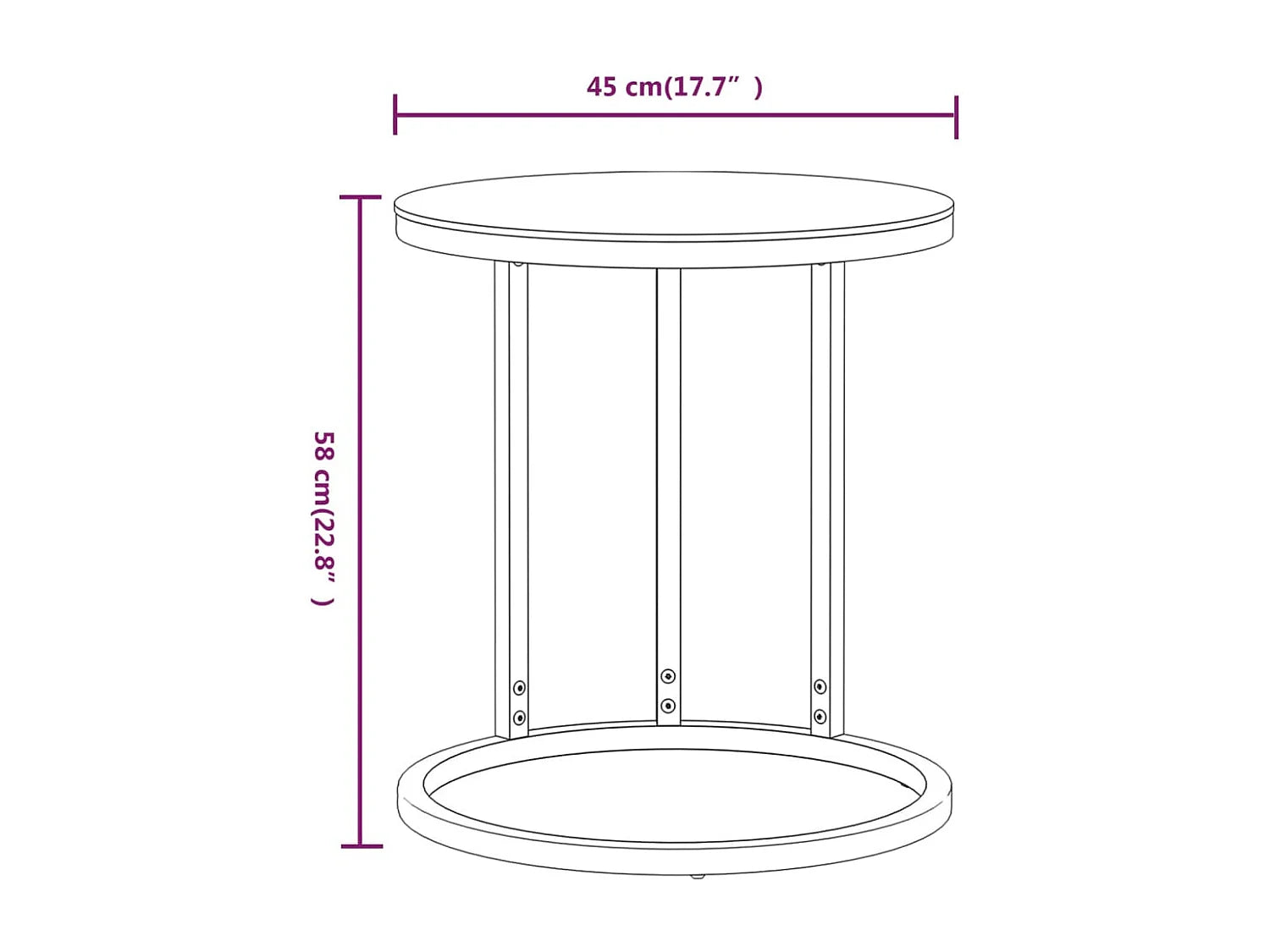 Bout de canapé verre trempé doré et noir – ONYX