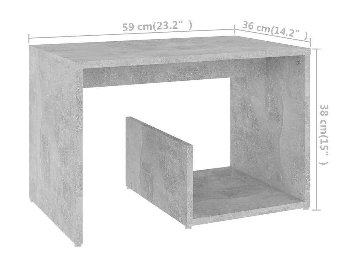 Bout de canapé rectangulaire effet béton gris – CALDERA
