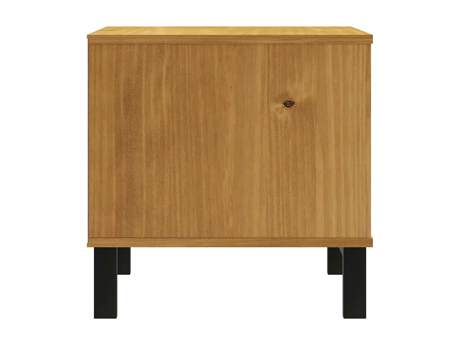 Bout de canapé cube en pin massif marron – FLAMY