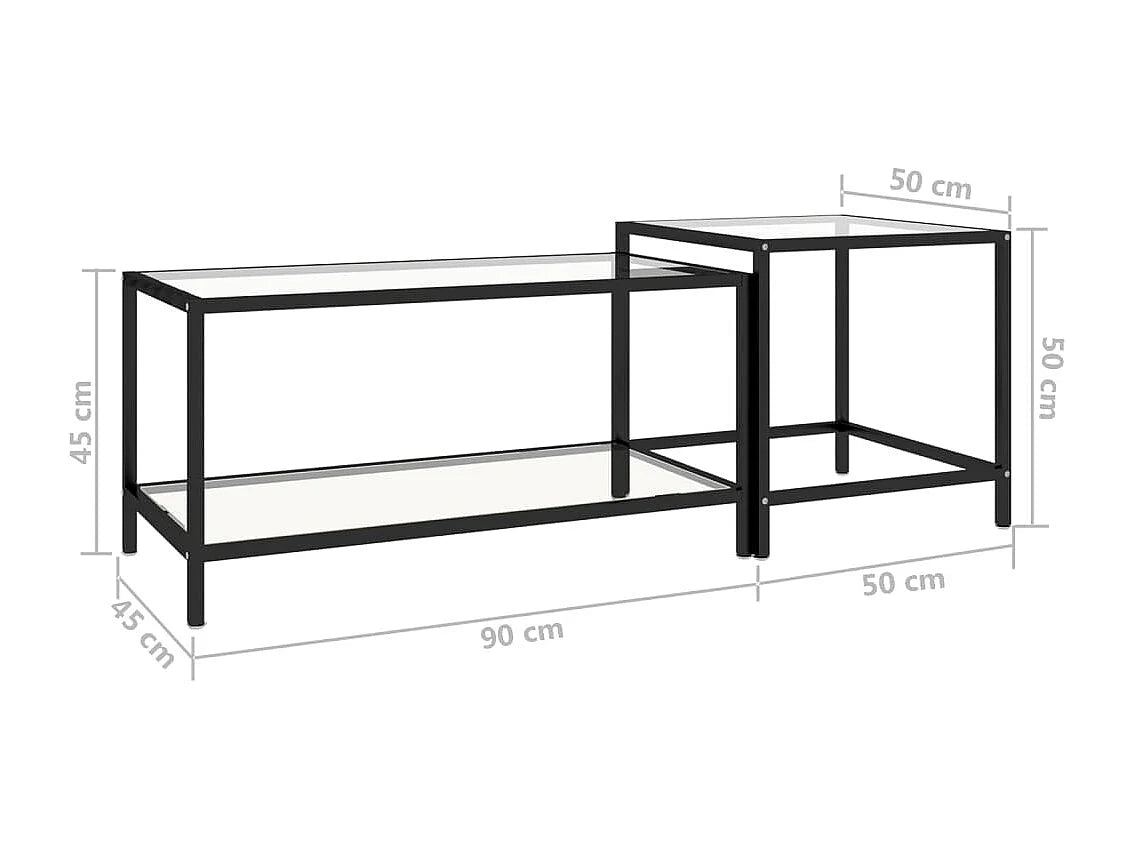 Bouts de canapé gigognes en verre trempé – DUETTA