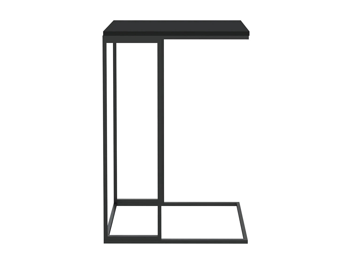 Bout de canapé en C noir compact bois et fer – OMBRA