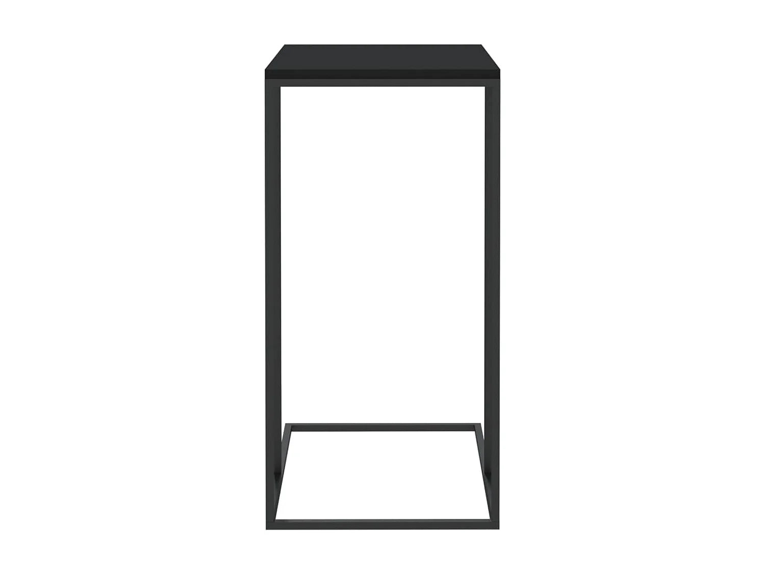 Bout de canapé en C noir compact bois et fer – OMBRA