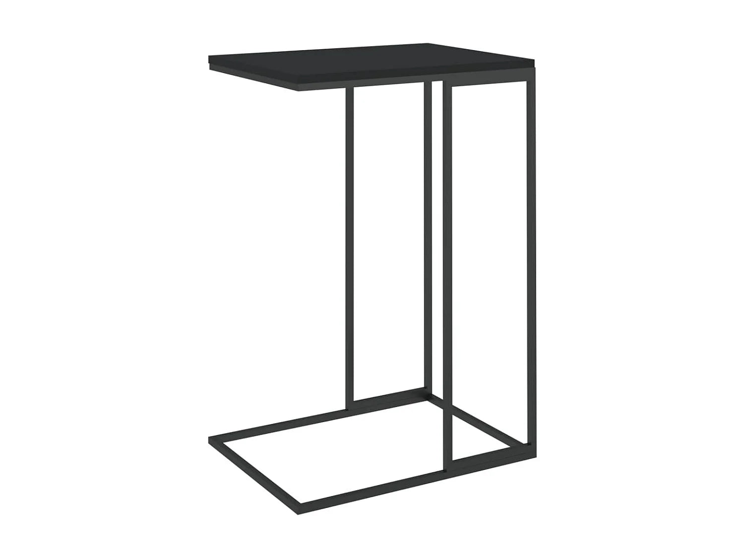Bout de canapé en C noir compact bois et fer – OMBRA