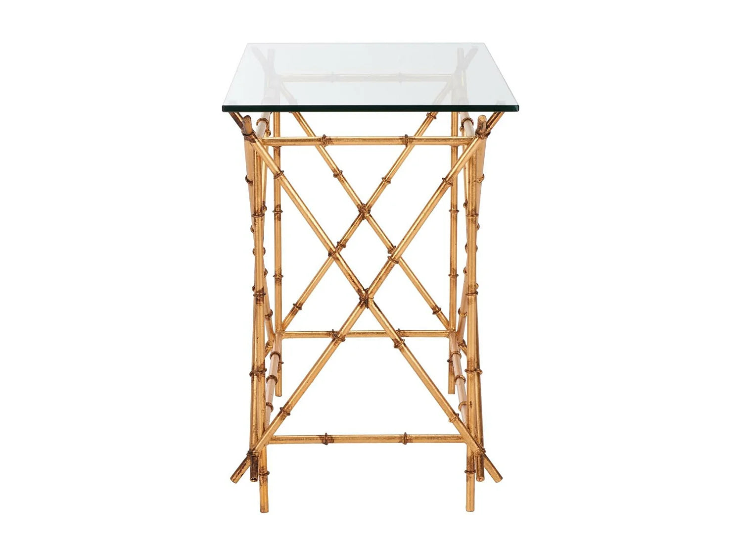 Bout de canapé verre et métal doré – BAMBOO