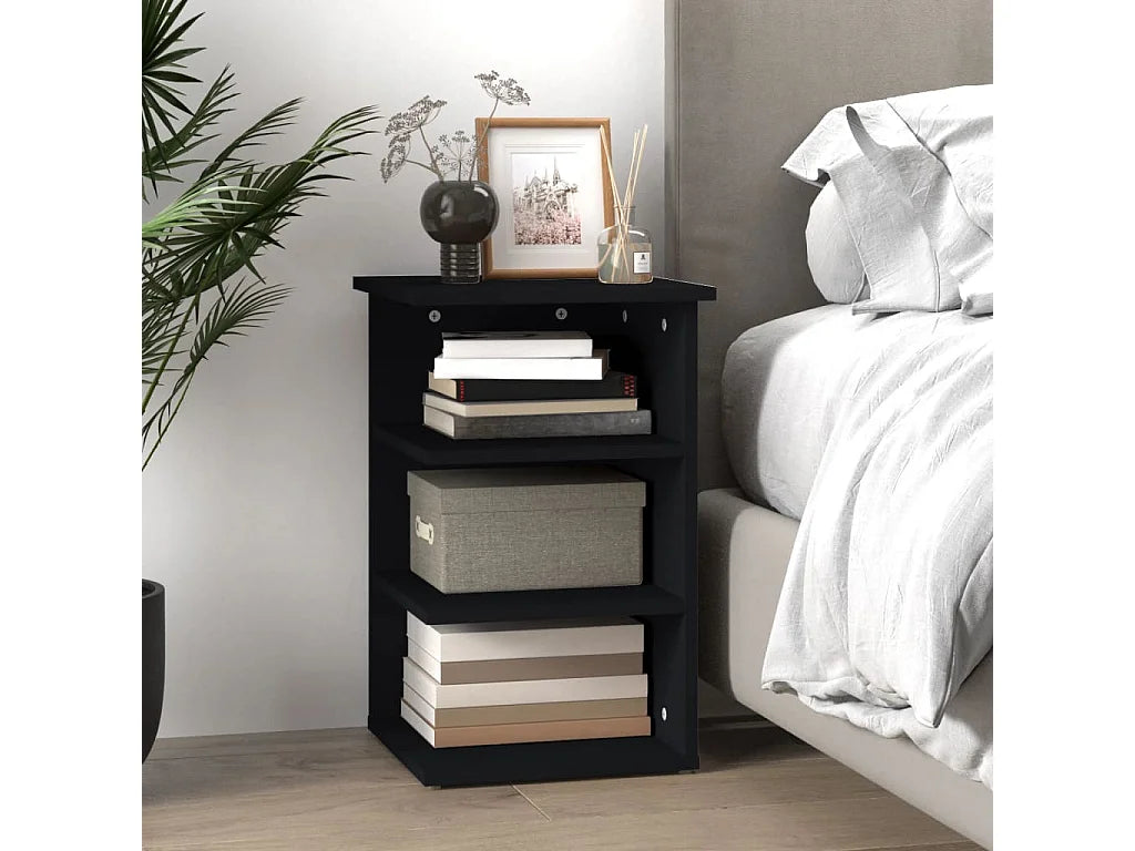 Bout de canapé colonne en bois noir – NOCTA
