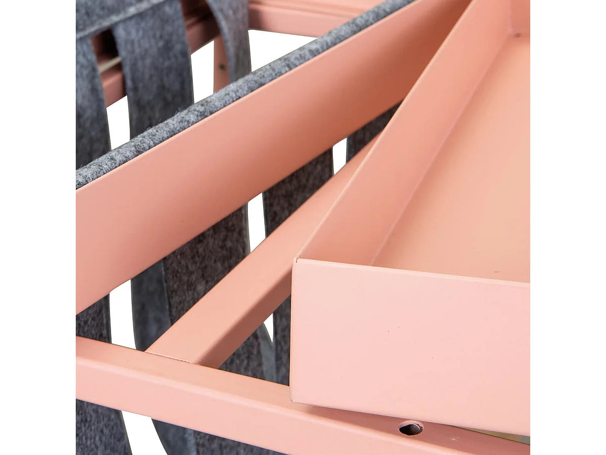 Bout de canapé en métal rose porte-brochure – ROSALIE