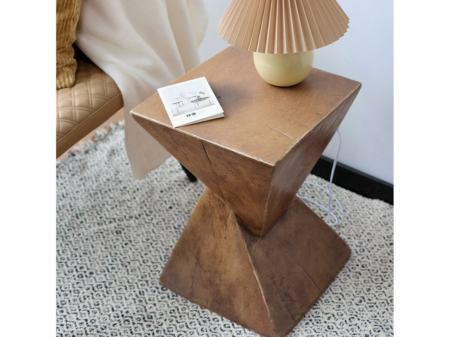Bout de canapé console aspect bois vintage – VESPER