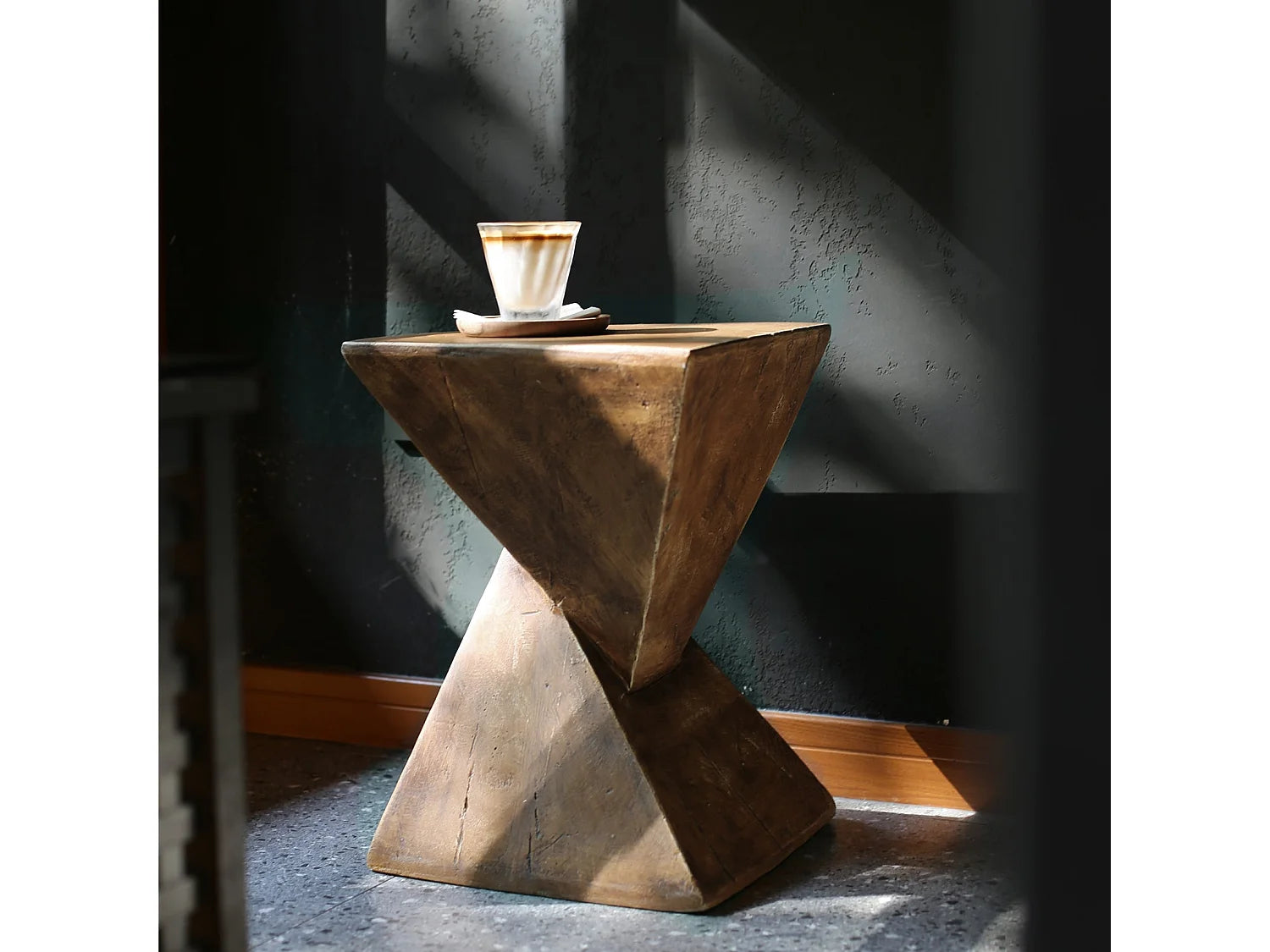 Bout de canapé console aspect bois vintage – VESPER