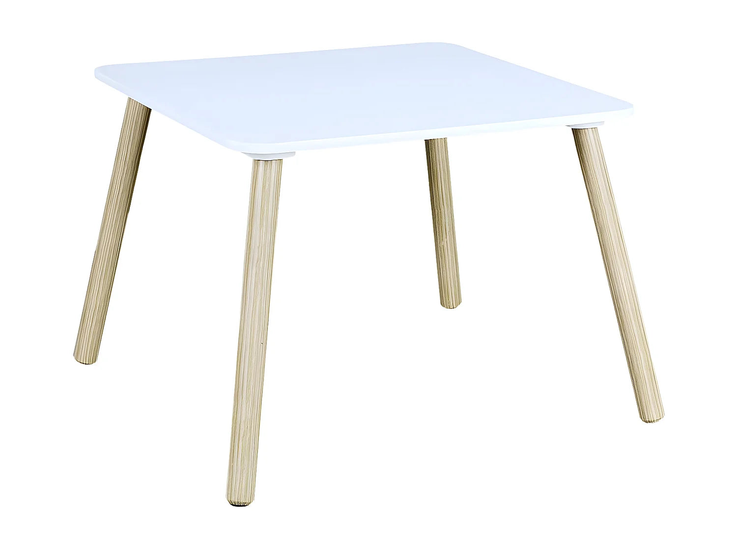 Bout de canapé carré blanc en pin scandinave – PIXIE