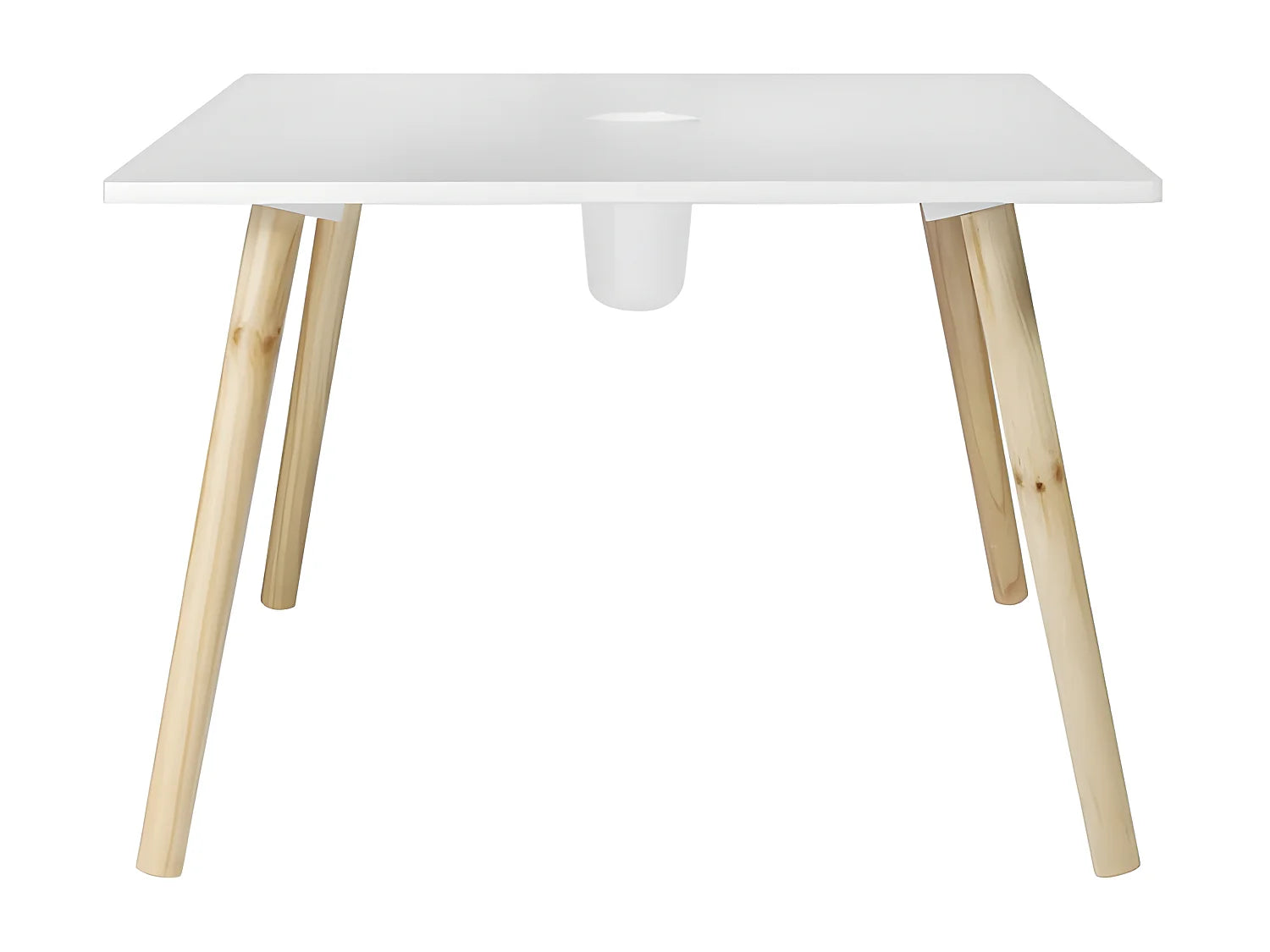 Bout de canapé carré en pin blanc scandinave – NORDIK