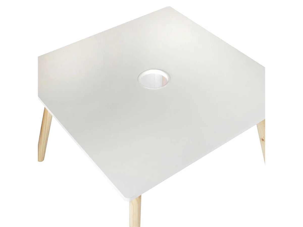 Bout de canapé carré en pin blanc scandinave – NORDIK