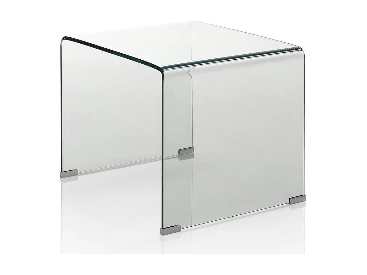 Bout de canapé rectangulaire en verre transparent – CRISTA