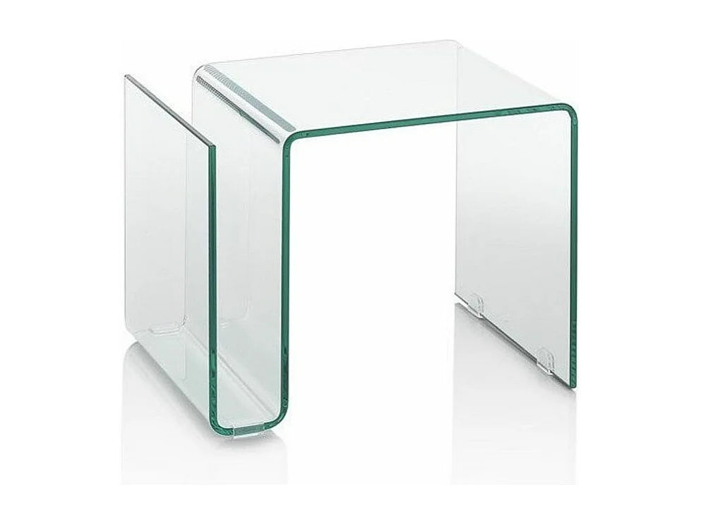 Bout de canapé verre transparent porte-magazine – CRISTIA