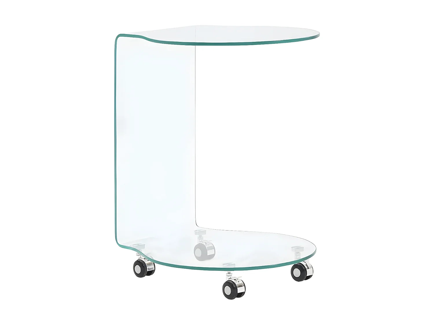 Bout de canapé en verre trempé sur roulettes – NIUFA