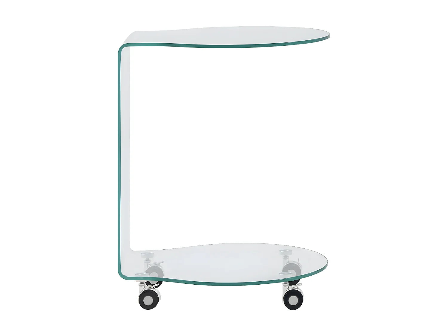 Bout de canapé en verre trempé sur roulettes – NIUFA