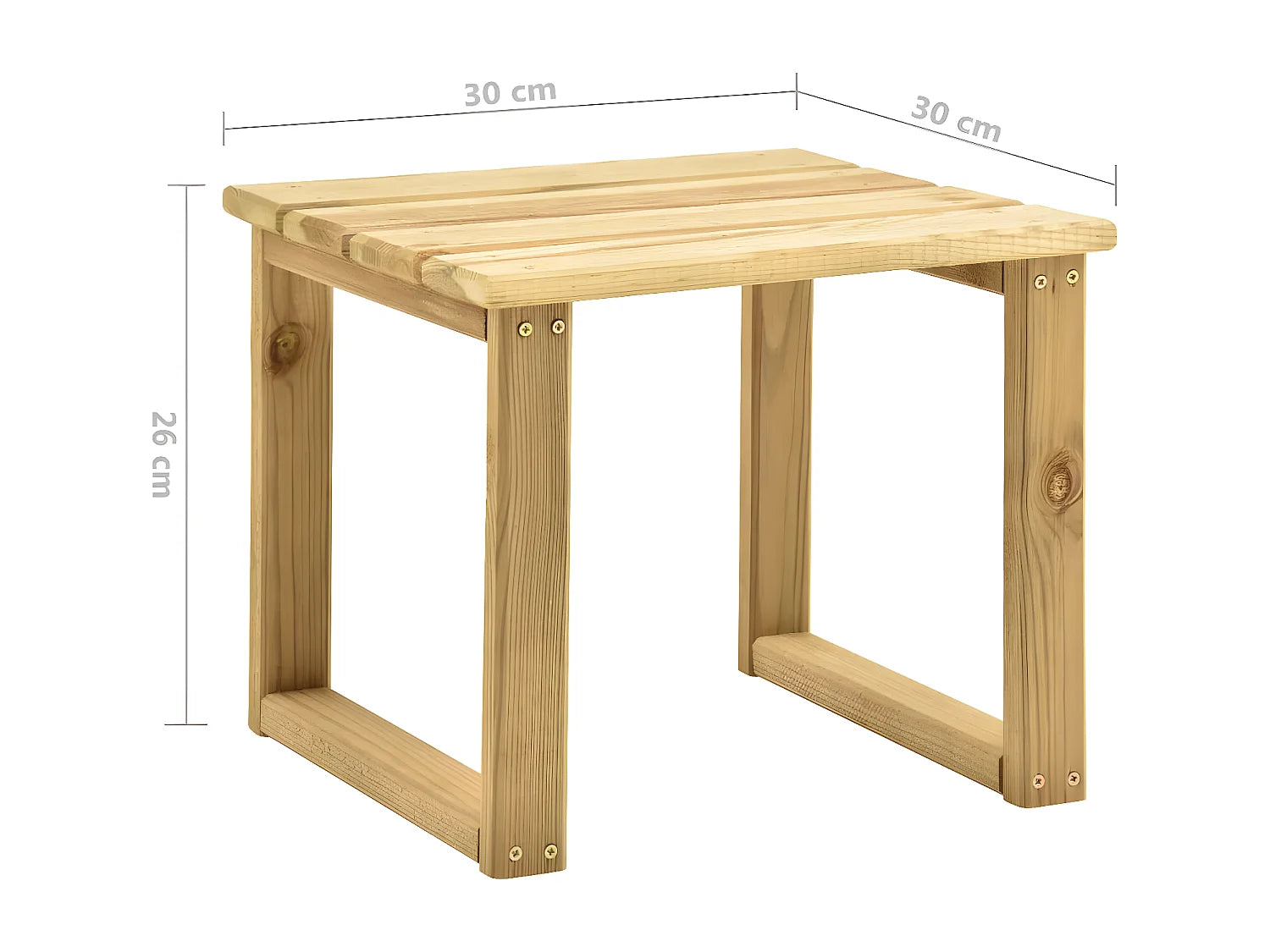 Bout de canapé en bois de pin vert pour extérieur – PINVER