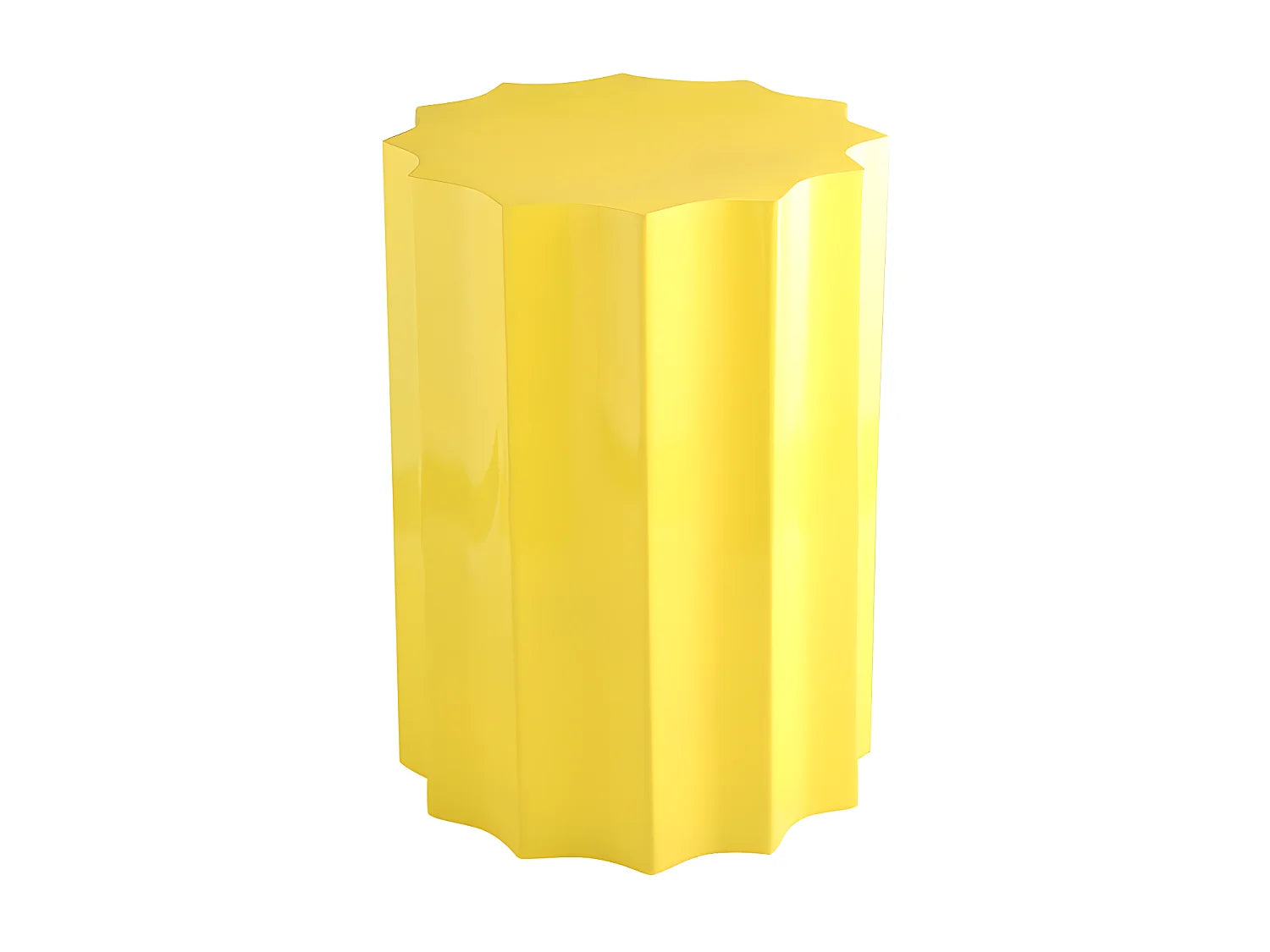 Bout de canapé rond en aluminium jaune – HELIOS