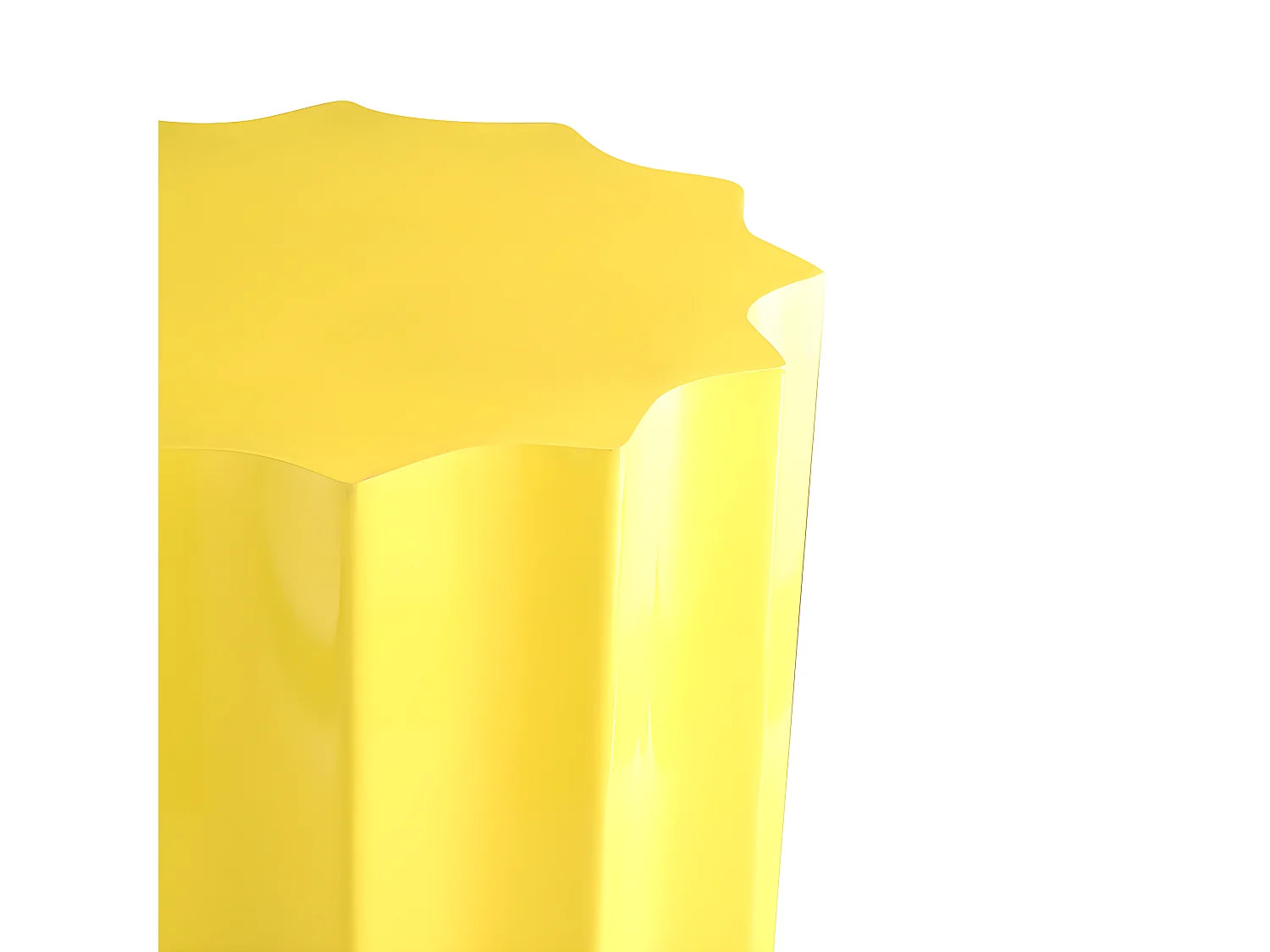 Bout de canapé rond en aluminium jaune – HELIOS