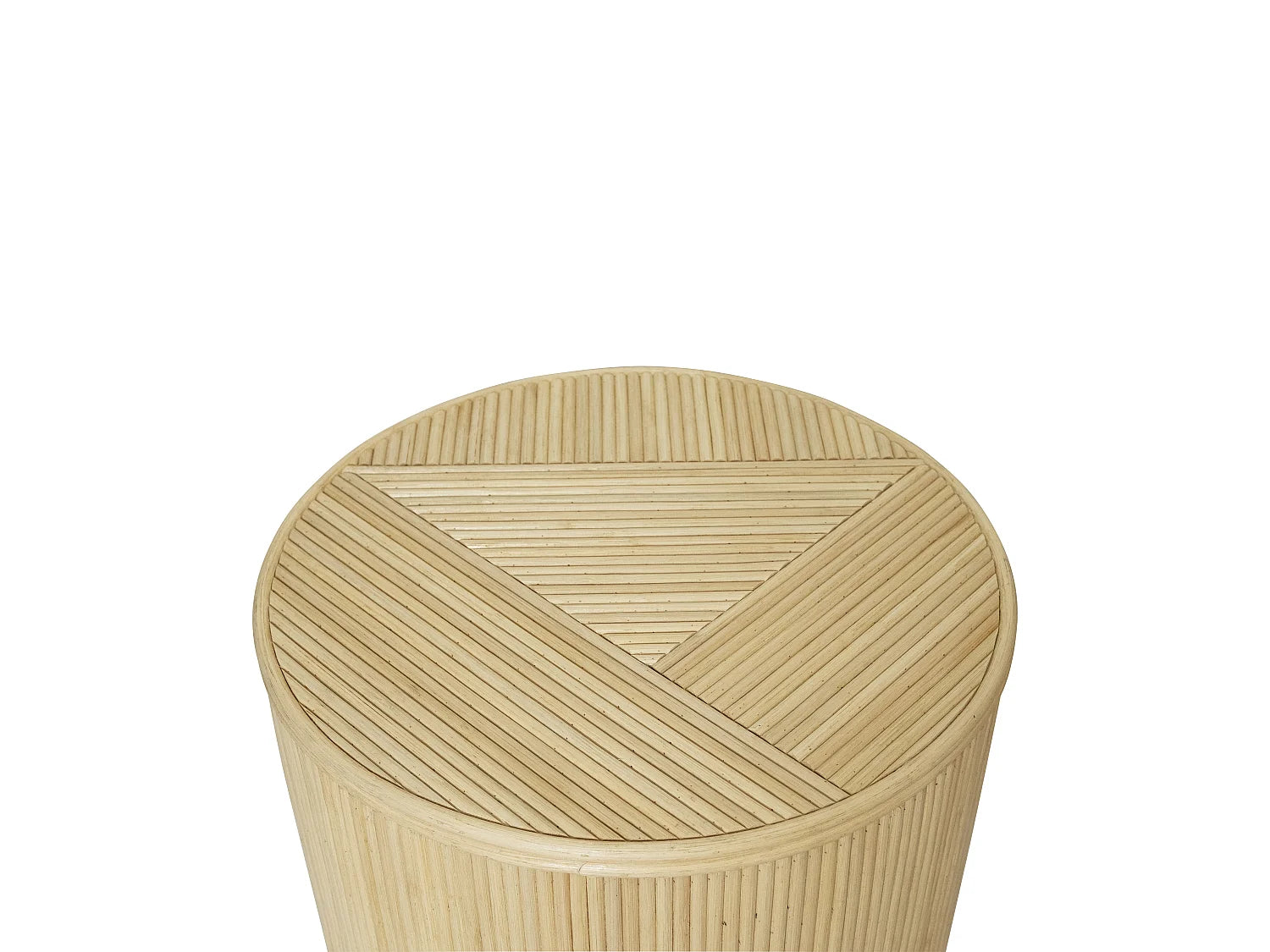 Bout de canapé rond en rotin avec rangement – CANNA