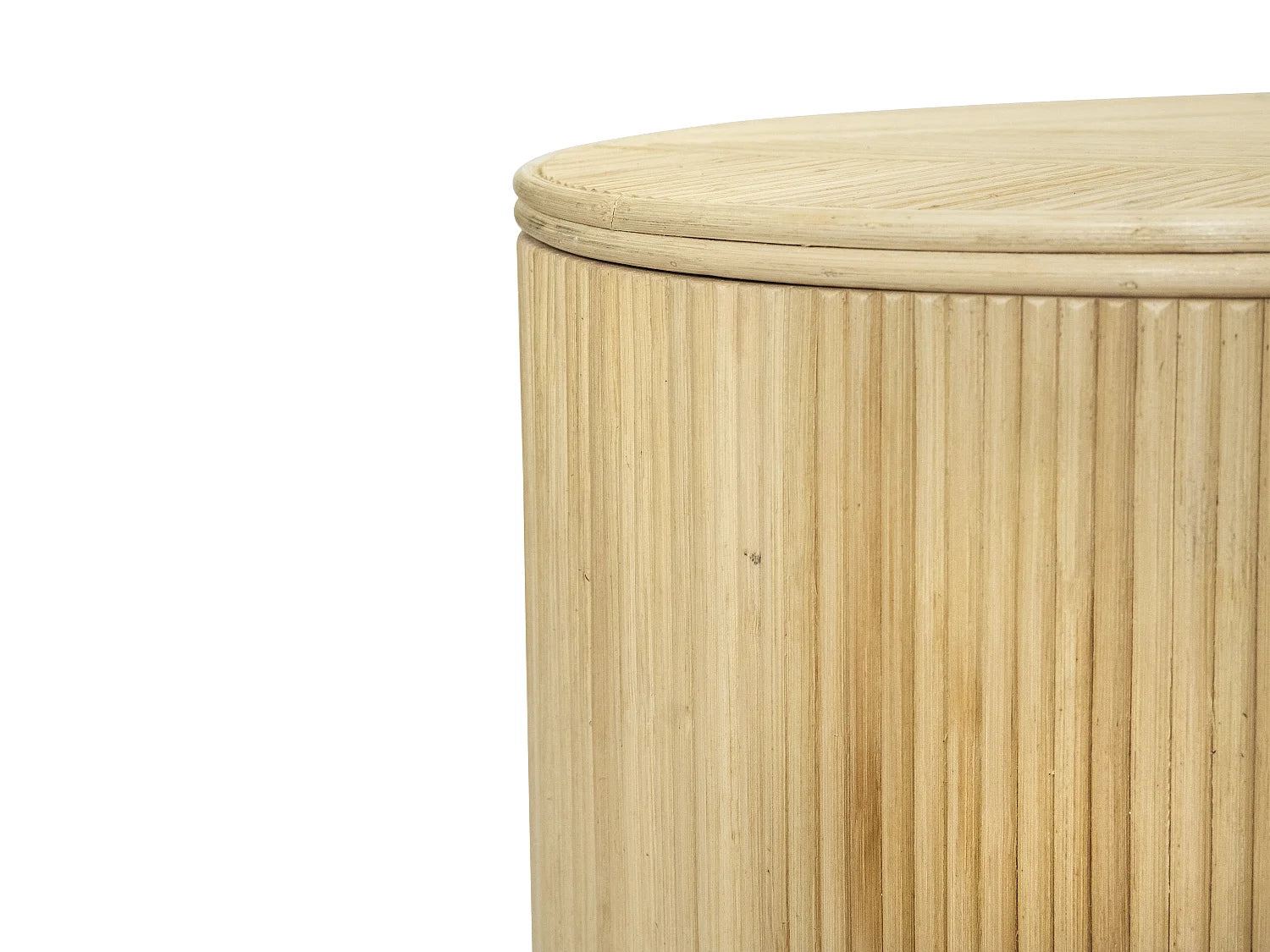 Bout de canapé rond en rotin avec rangement – CANNA