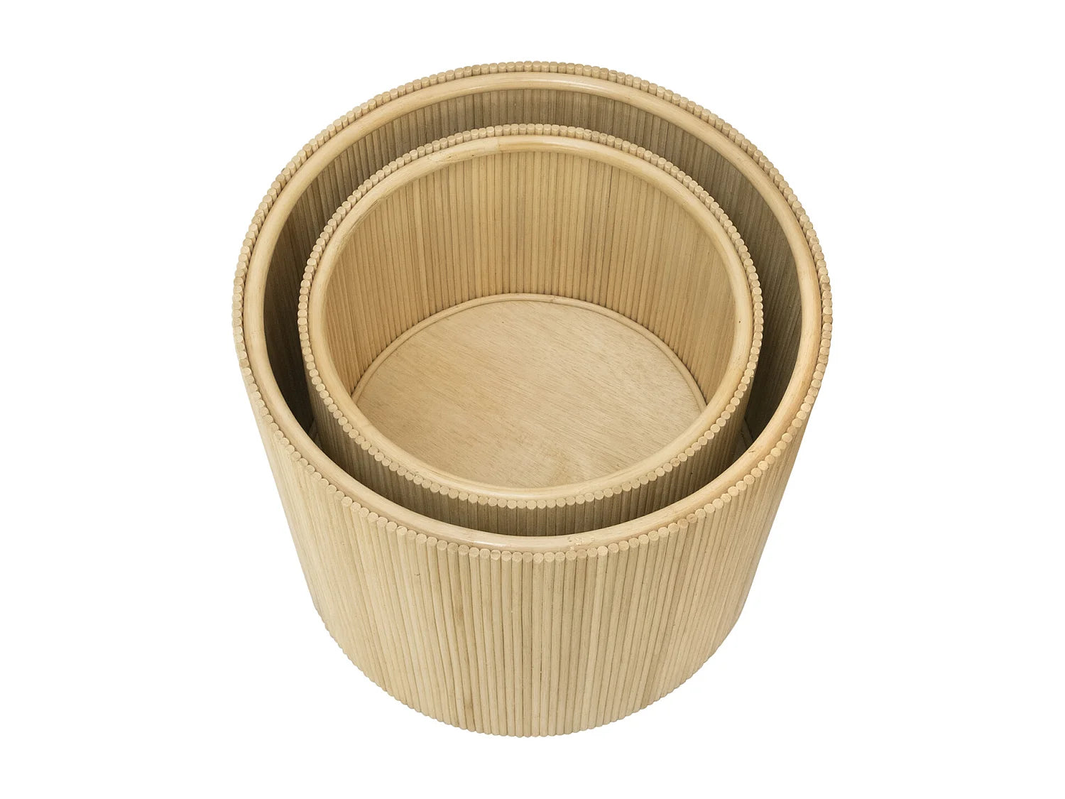 Bout de canapé rond en rotin avec rangement – CANNA