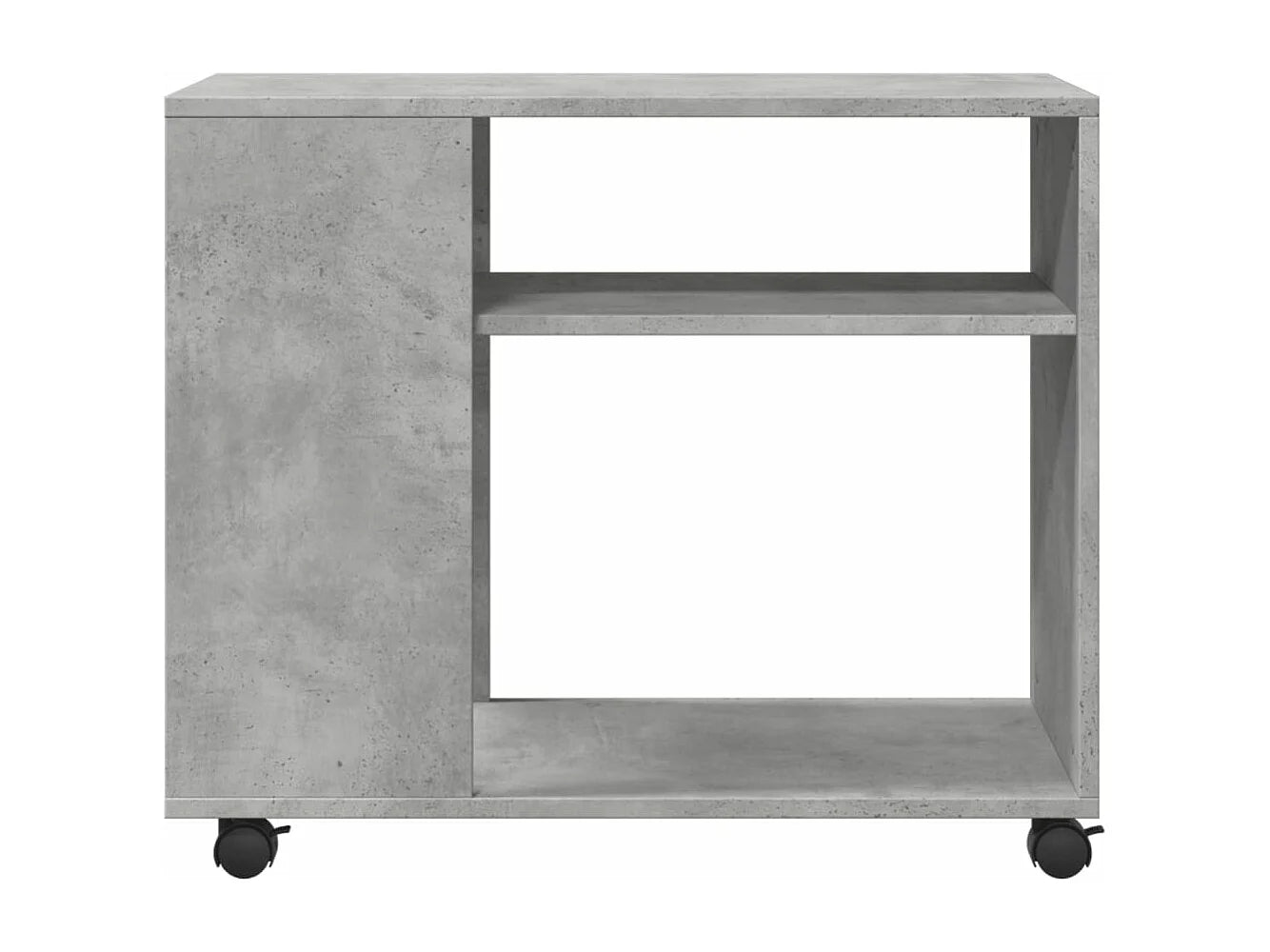 Bout de canapé bas à roulettes gris béton – BASALTE