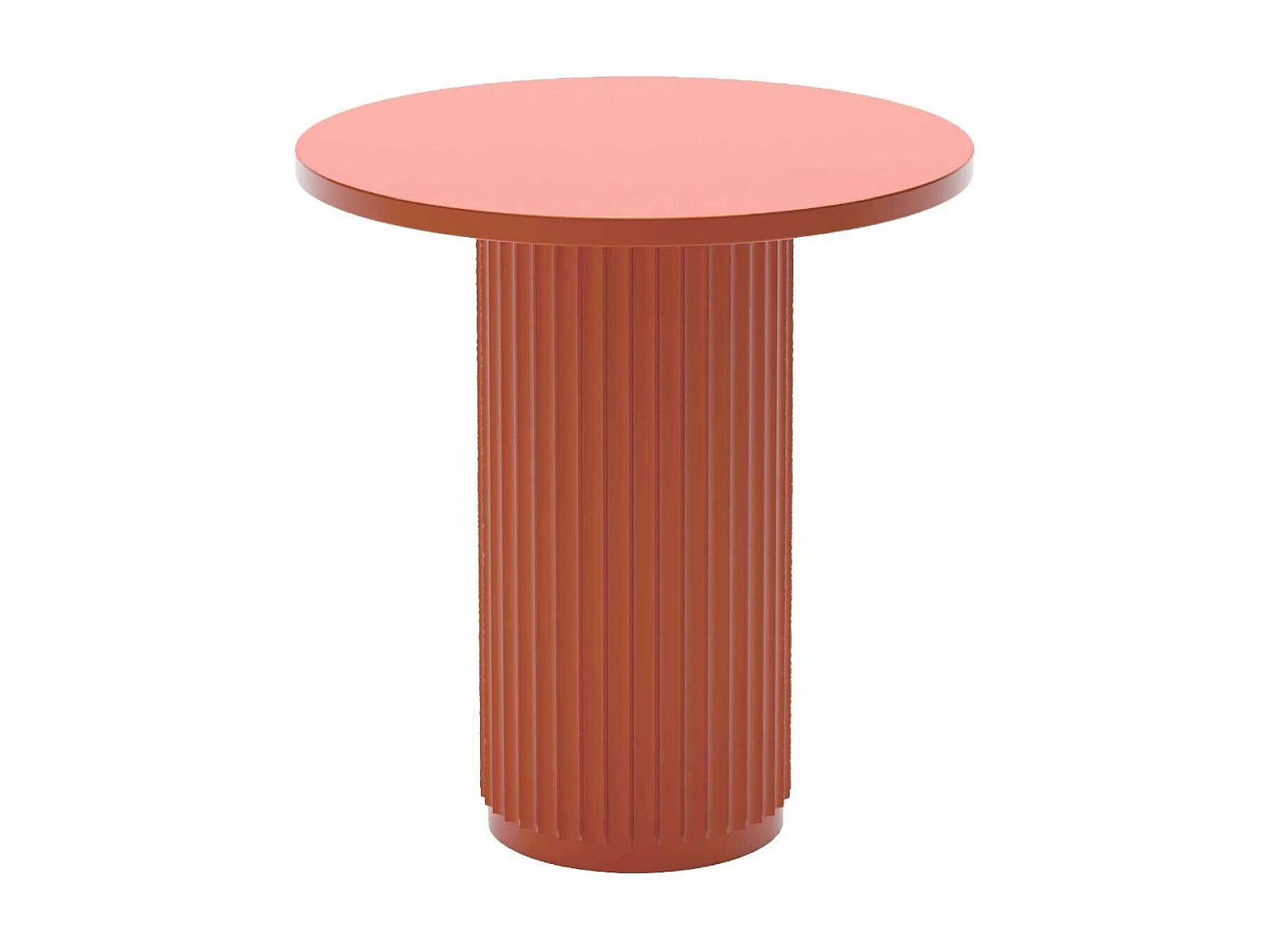 Bout de canapé rond cannelé orange – PIVOINE