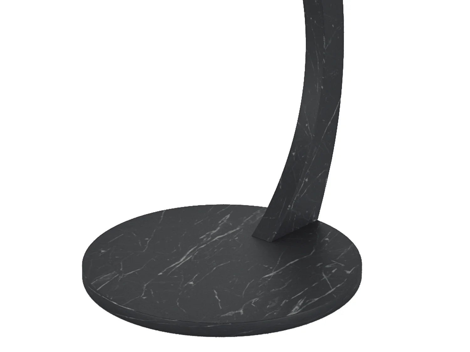 Bout de canapé rond effet marbre noir – ONYX